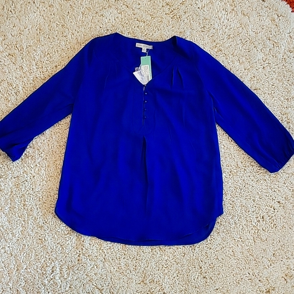 Dressy Cobalt Blue half sleeve blouse
